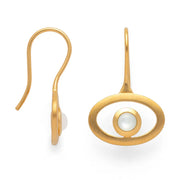 Sterling sølv øreringe, fg mat/blank, månesten hvid 0,4ct