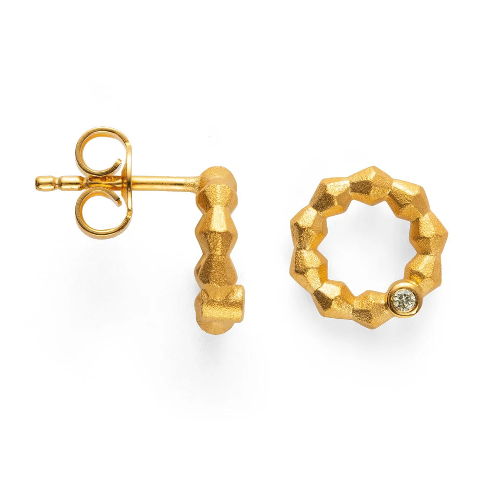 Sterling sølv Ørestikker, matfg, br 0,02ct W-SI