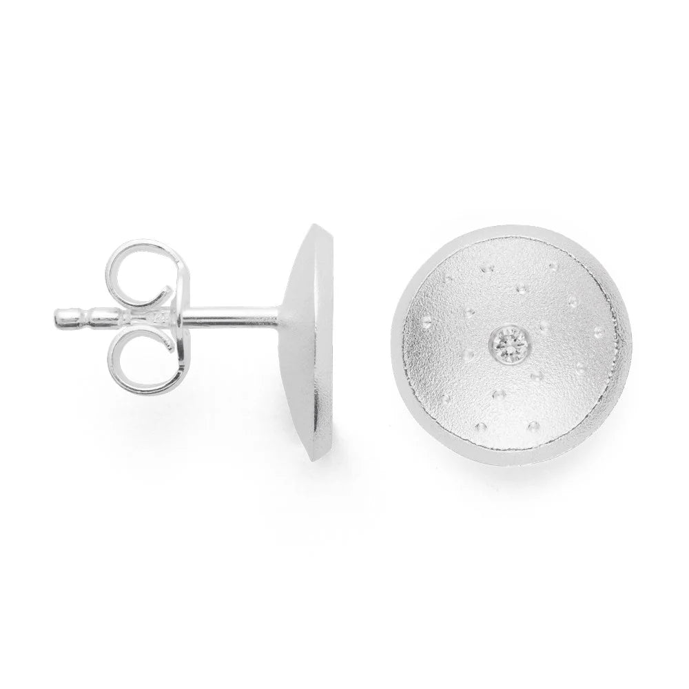 Sterling sølv Ørestikker sandblæst, br 0.02ct W-SI