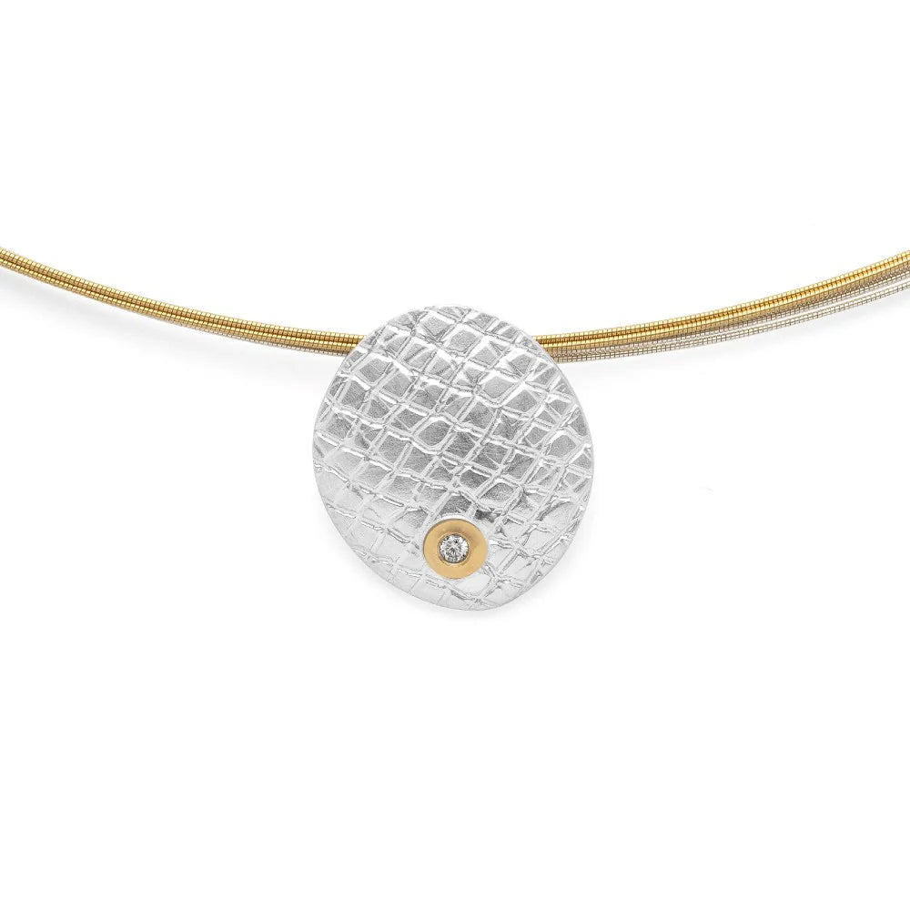 Sterling sølv Vedhæng, fg mat/tekstureret, 0,015ct