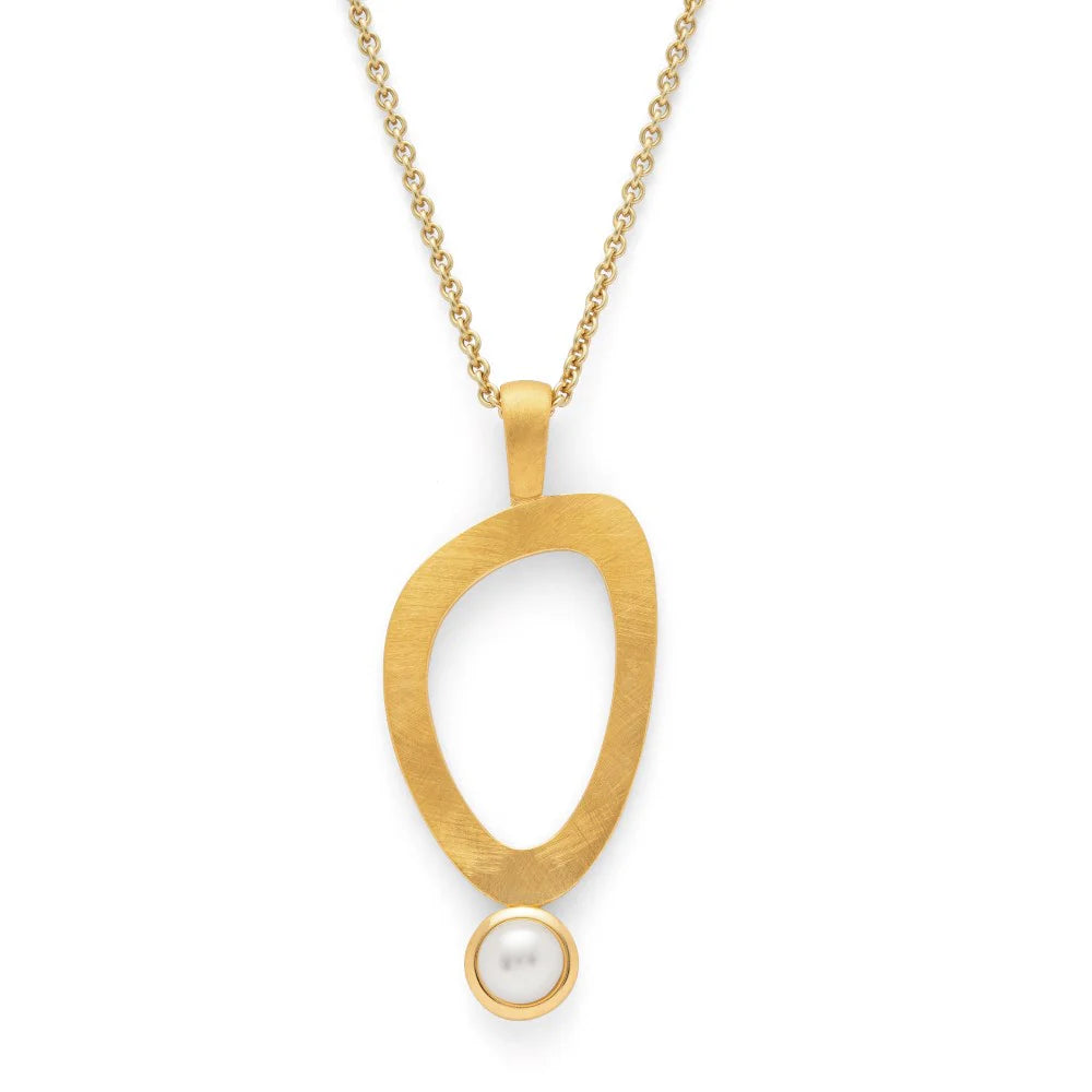 Sterling sølv Vedhæng, fg mat/blank, kulturperle 0,99ct