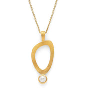 Sterling sølv Vedhæng, fg mat/blank, kulturperle 0,99ct