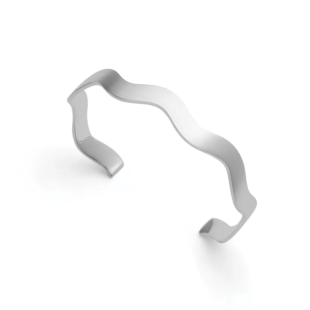 Sterling sølv armring, mat/blank