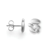 Sterling sølv  øreringe, mat, dia. 0,02ct W-SI