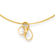 Sterling sølv vedhæng,fg.,mat,ferskv.perle 1,3ct