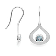Sterling sølv Øreringe, mat, blå topaz 0,64ct