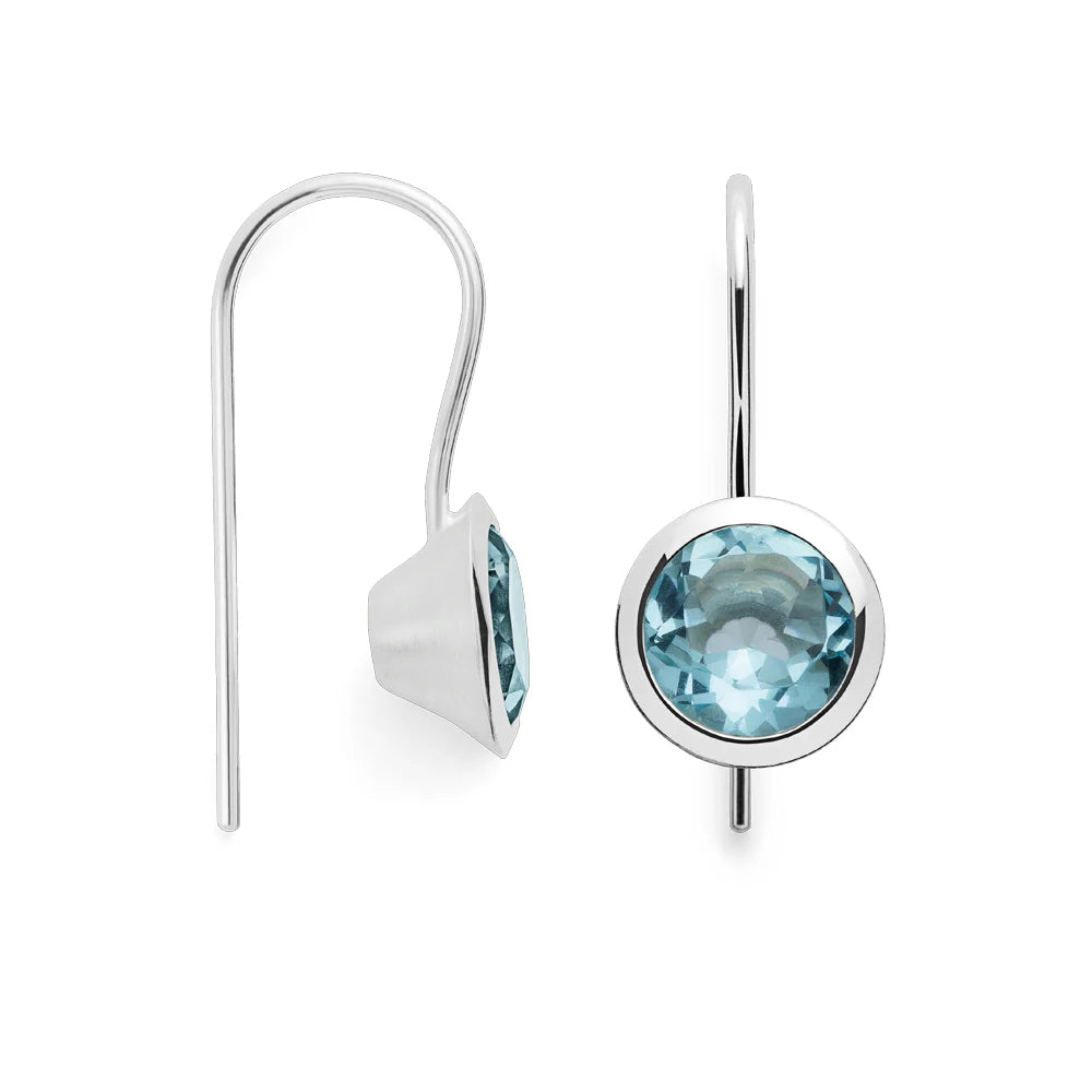 Sterling sølv earrings, blank, blå topaz 2,71ct
