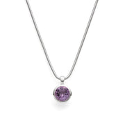 Sterling sølv vedhæng, mat/blank, amethyst 3,1ct
