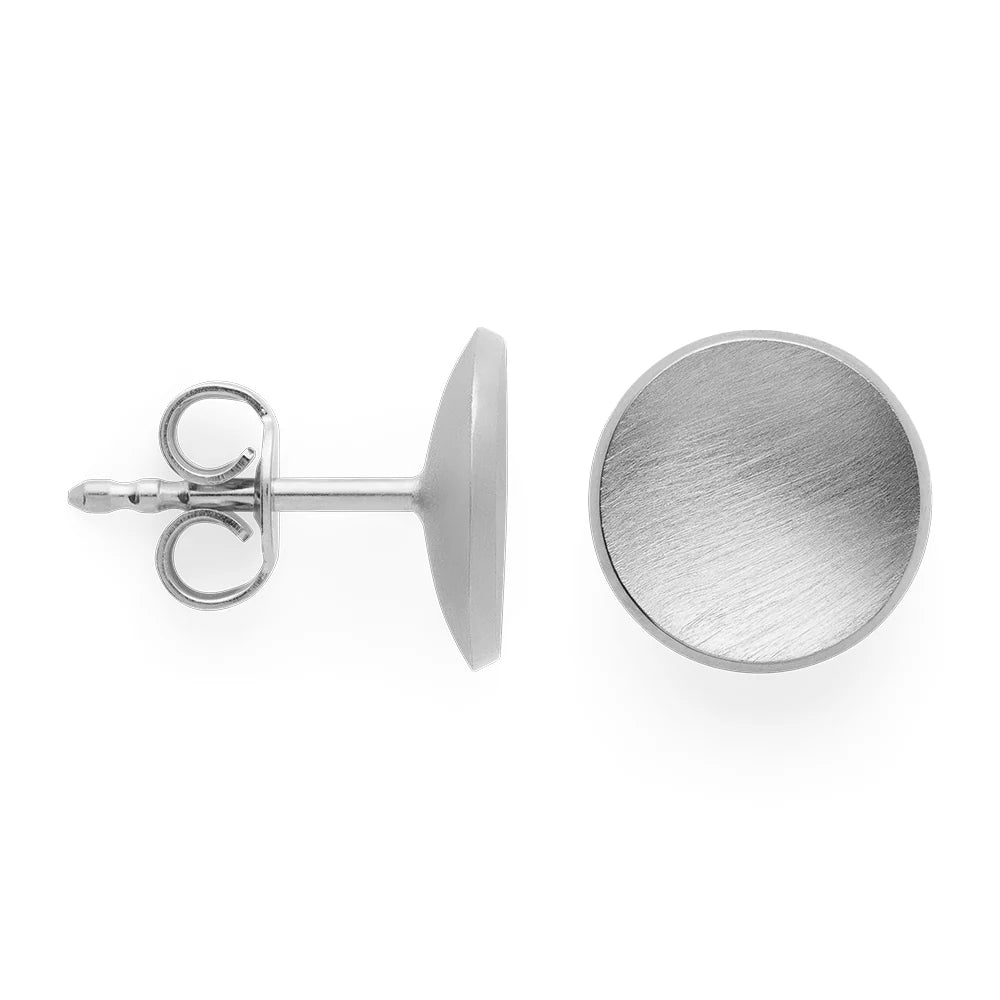 Sterling sølv øreringe, mat/blank,10mm
