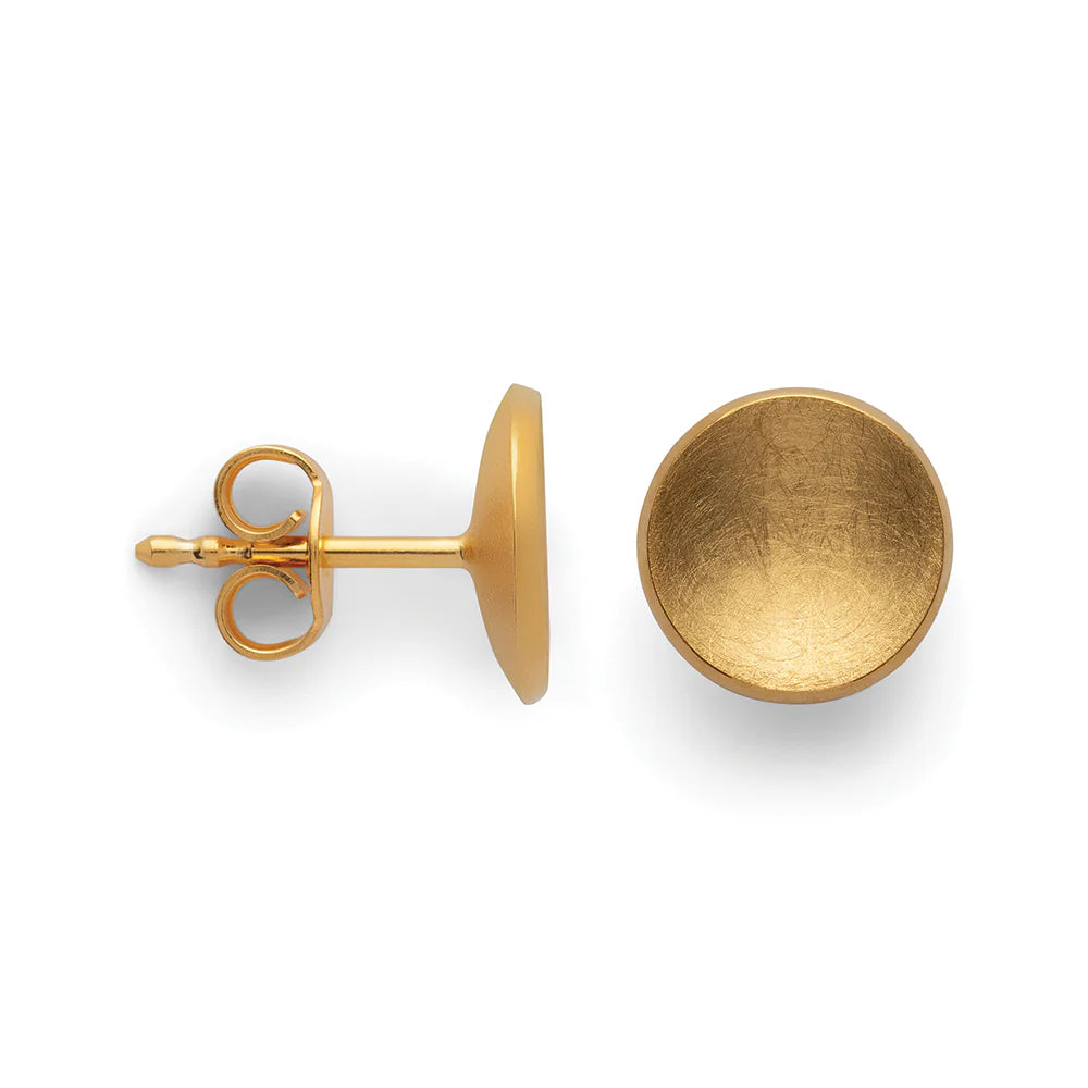 Sterling sølv øreringe, fg., børstet/pol., 10mm