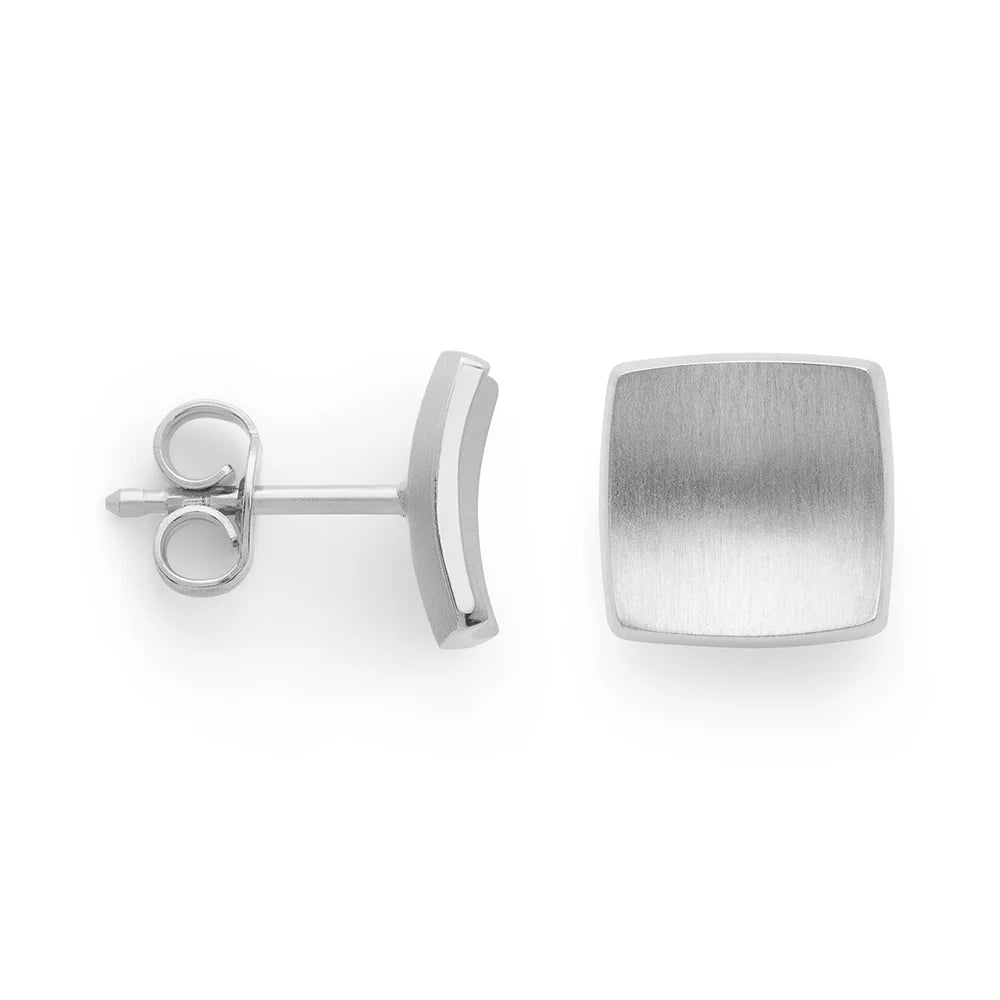 Sterling sølv øreringe, mat/blank, 8mm