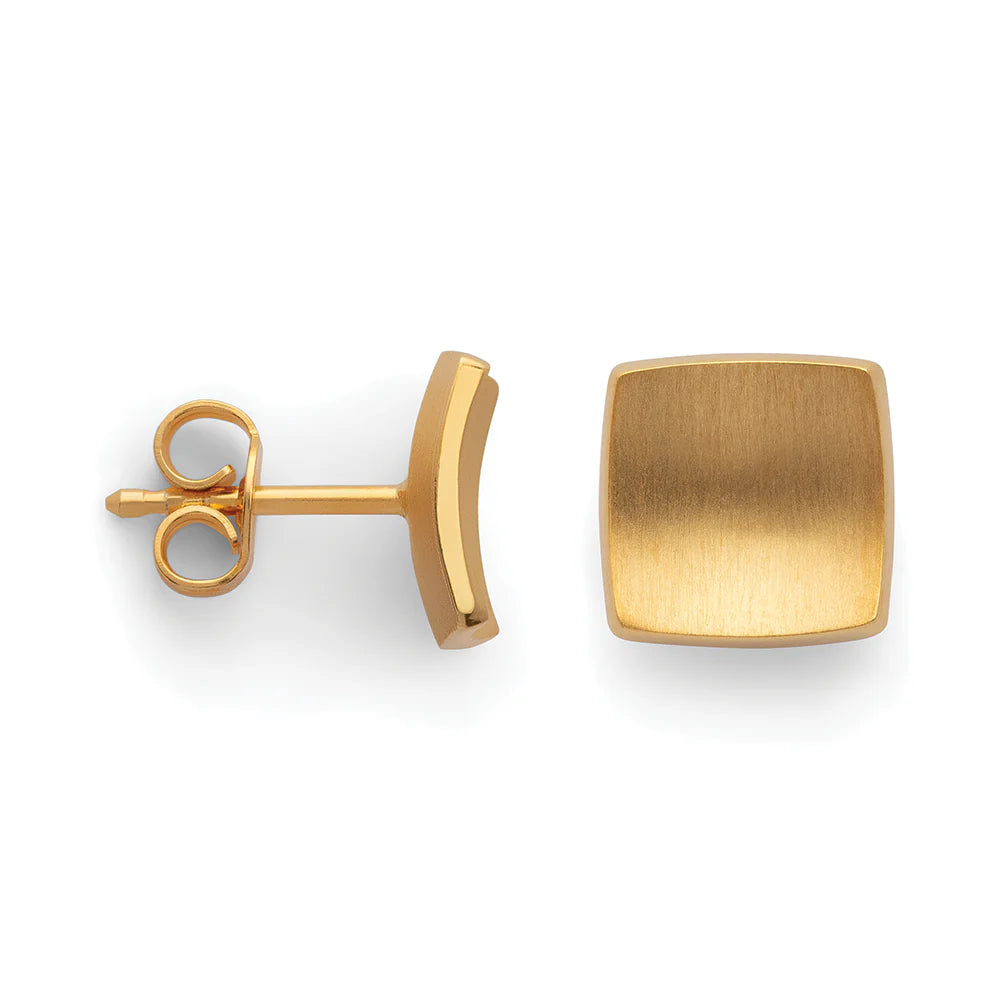Sterling sølv øreringe, fg., mat/blank, 8mm