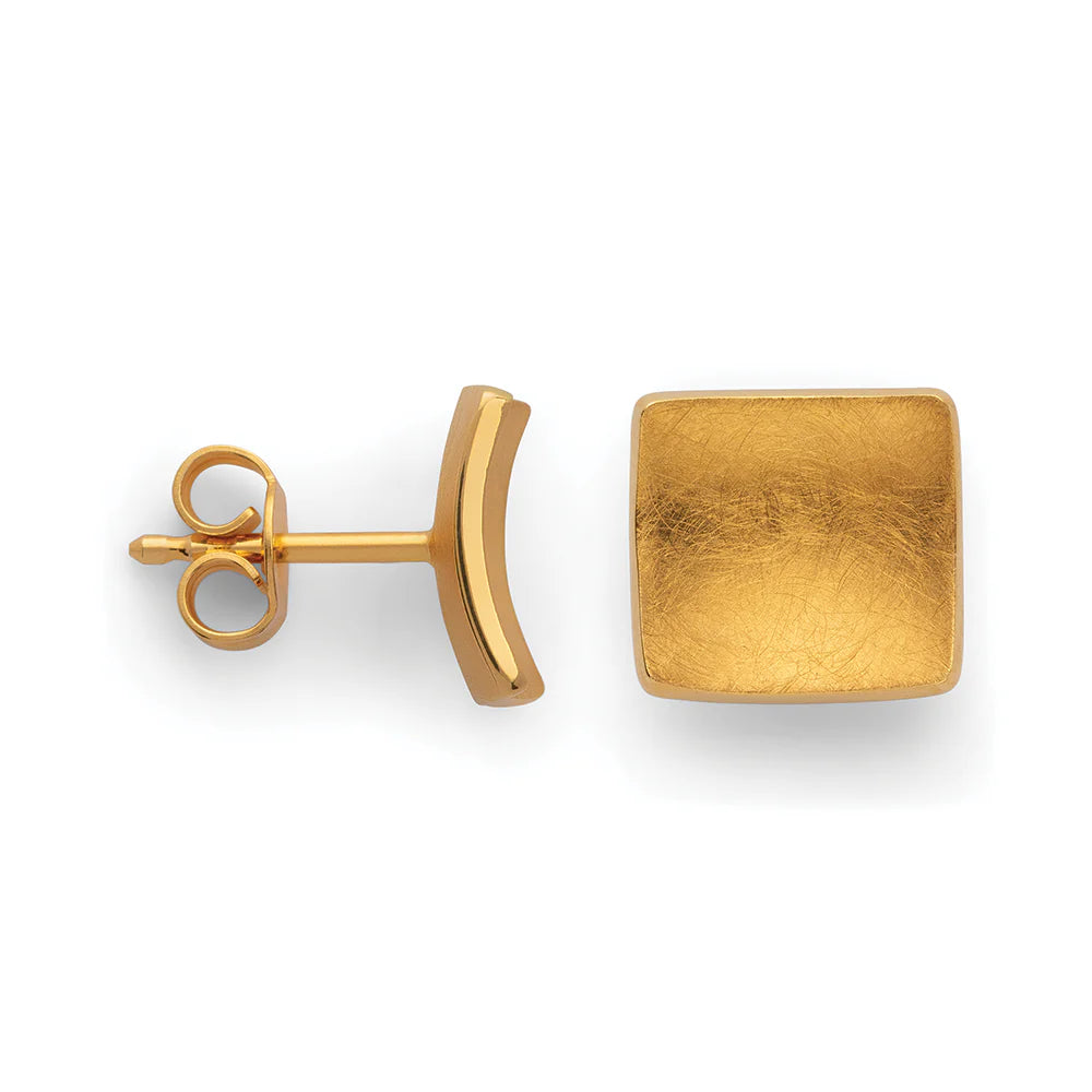 Sterling sølv øreringe, fg., børstet/pol., 8mm