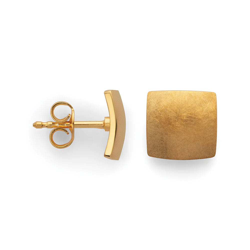 Sterling sølv øreringe, fg.,børstet/pol, 8mm