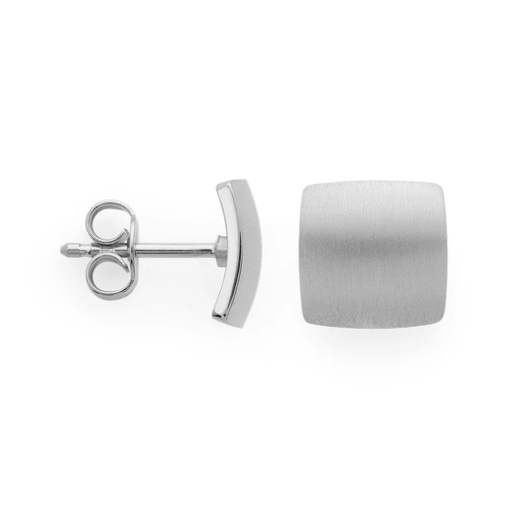 Sterling sølv øreringe, mat/blank,10mm