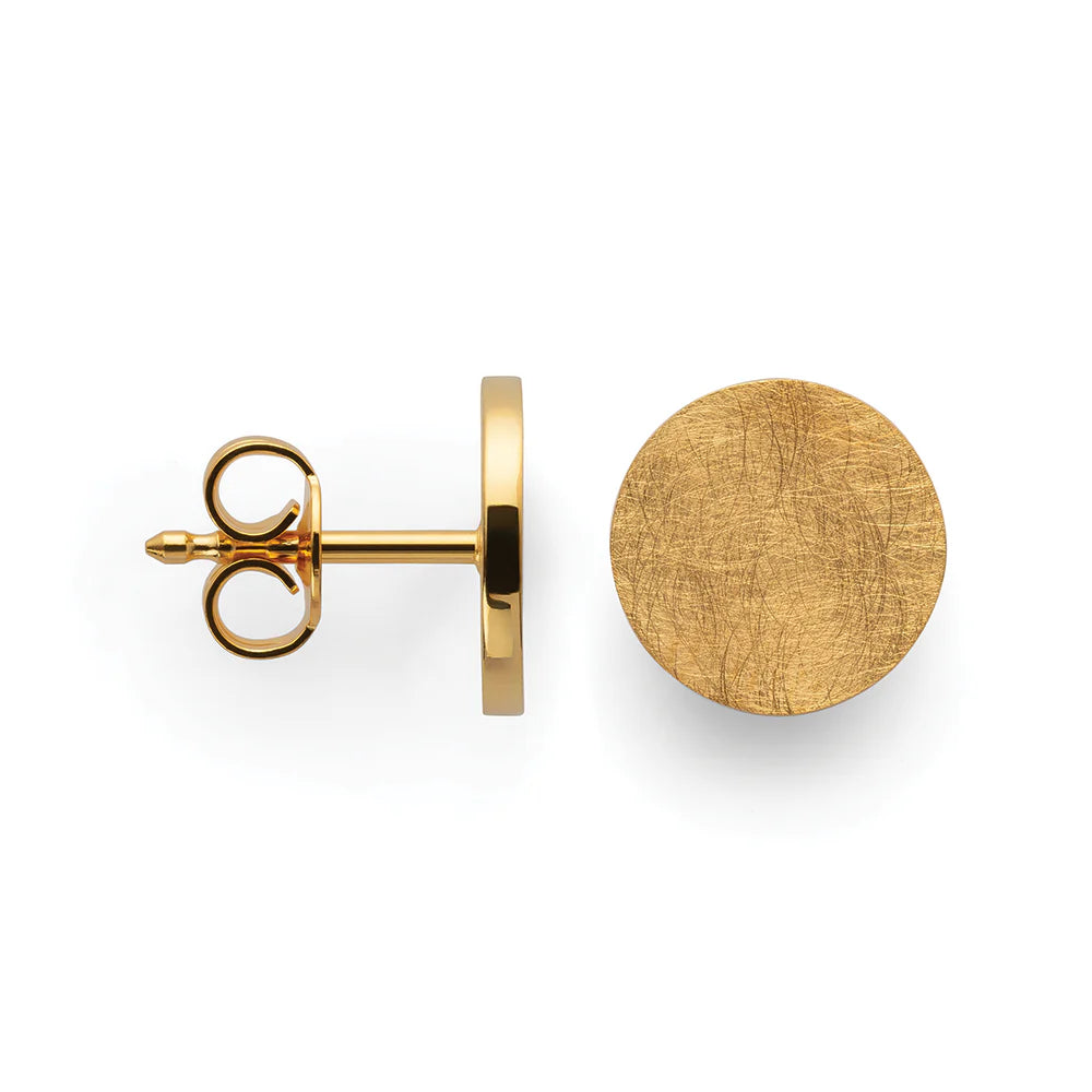 Sterling sølv øreringe, fg., børstet/pol., 8mm