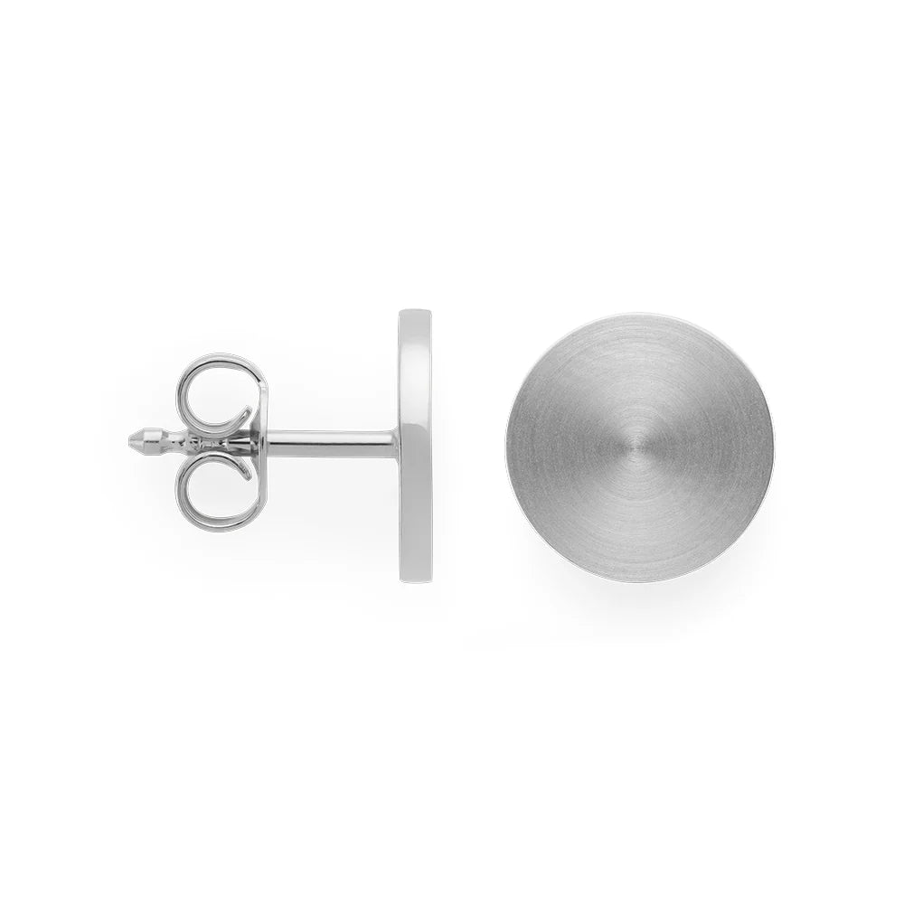 Sterling sølv øreringe, mat/blank,10mm