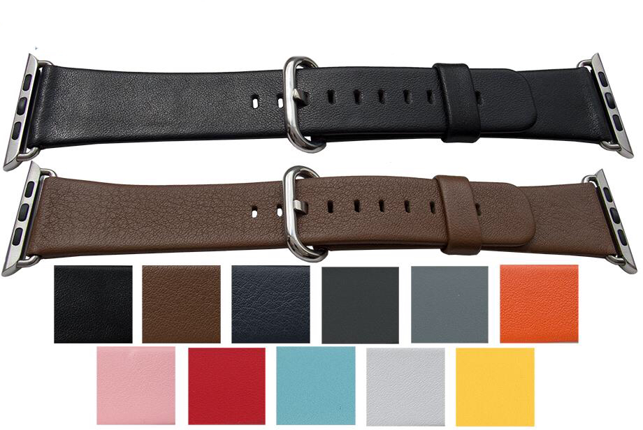 Sort læderrem til iWatch - 42 mm