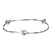 Sølv rhod. armring "donut" 65mm