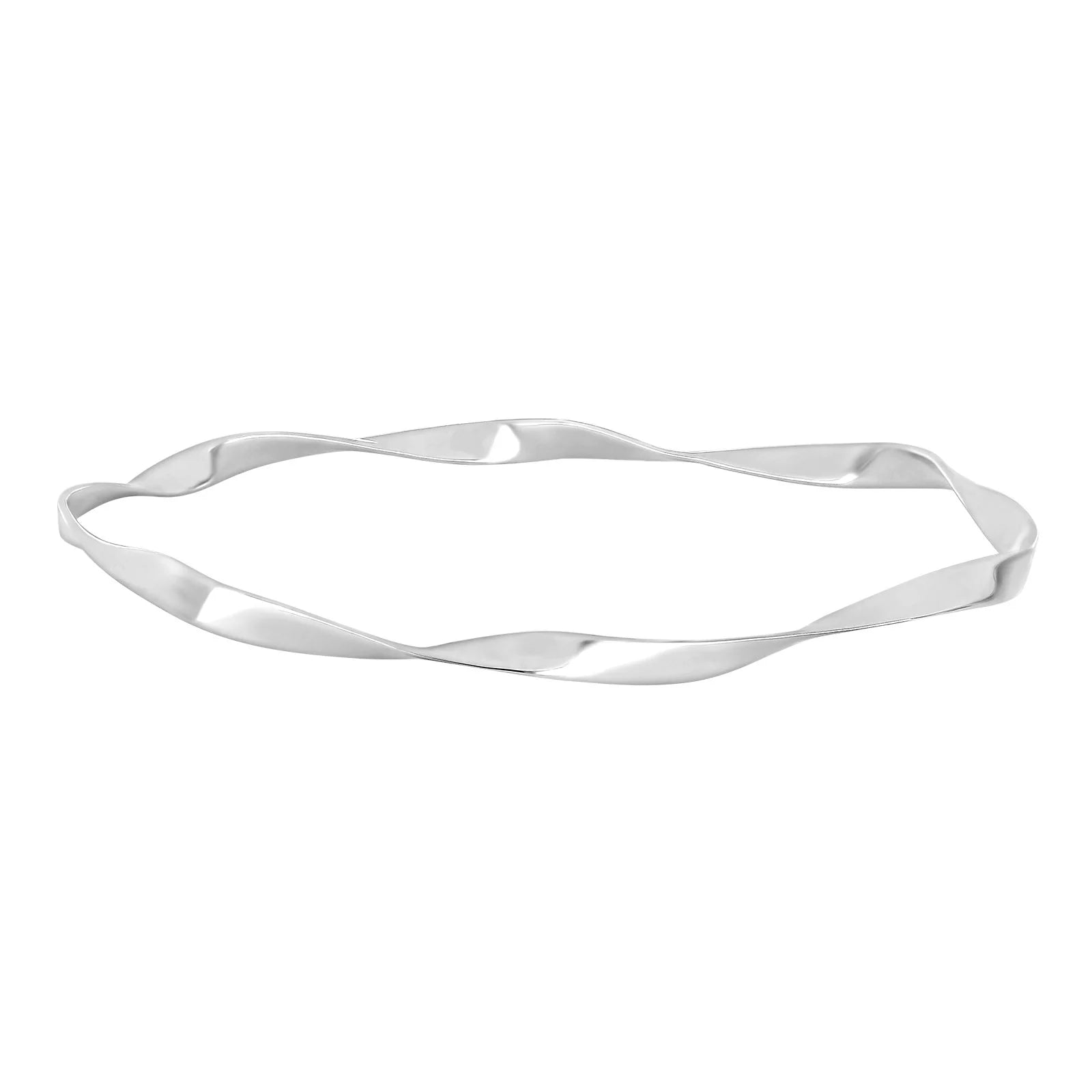 Sølv rhod. armring snoet 65mm