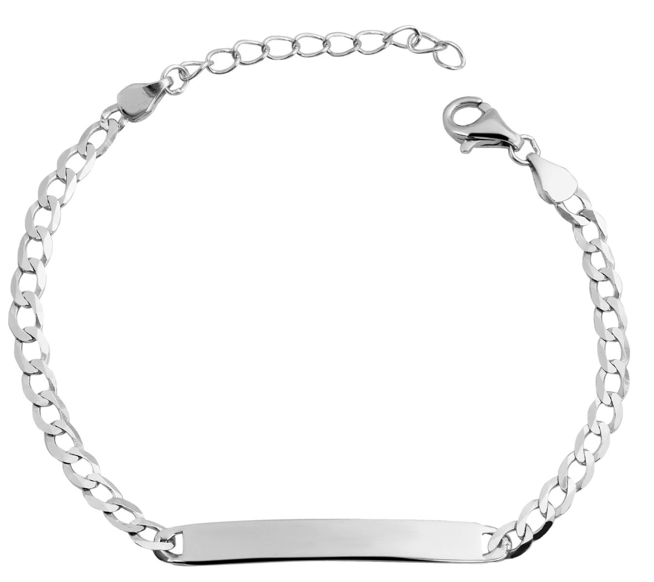 Sølv armbånd med plade - 17 + 3 cm