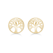 Livets Træ 8 kt. guld ørestikker Mål: 10,8 mm. i diameter.