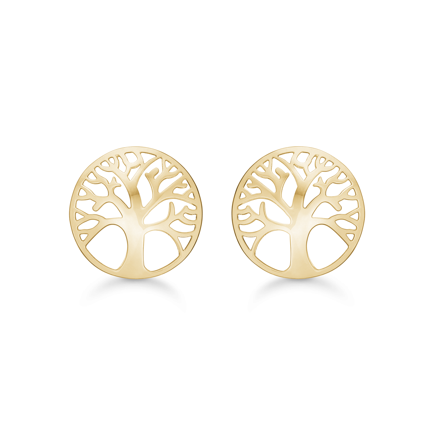 Livets Træ 8 kt. guld ørestikker Mål: 10,8 mm. i diameter.