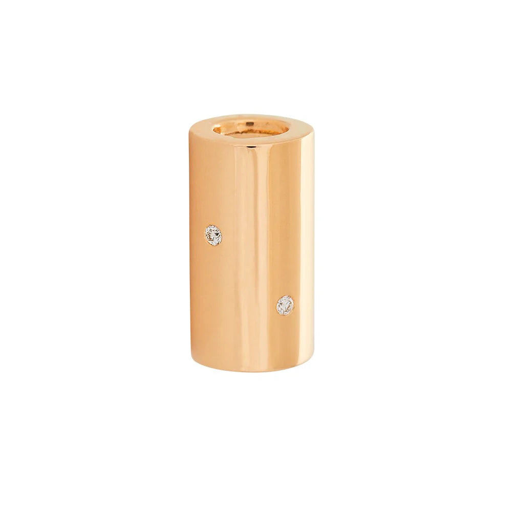 14kt guld system-lås rør m. dia. 0.05ct W/SI 15mm