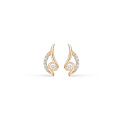 8 kt. guld ørestikker bue med 5 synt. cubic zirconia og snoet bue med 1 zir i midten. Mål: 9,66 x 4,32 mm.