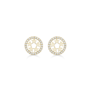 8 kt. guld ørestikker cirkel med 5 stjerner med syntetiske cubic zirconia rundt om. Mål 8,74 x 8,74 mm.