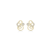8 kt. guld ørestikker 5 cirkel med syntetiske cubic zirconia. Mål 8,74 x 6,64 mm.