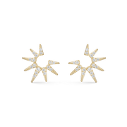 8 kt. guld ørestikker halv stjerne med syntetiske cubic zirconia. Mål 12,57 x 11,53 mm.