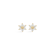 8 kt. guld ørestikker snefnug med syntetiske cubic zirconia. Mål 6,80 x 5,91 mm.