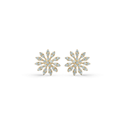 8 kt. guld ørestikker snefnug med syntetiske cubic zirconia. Mål 8,79 mm.