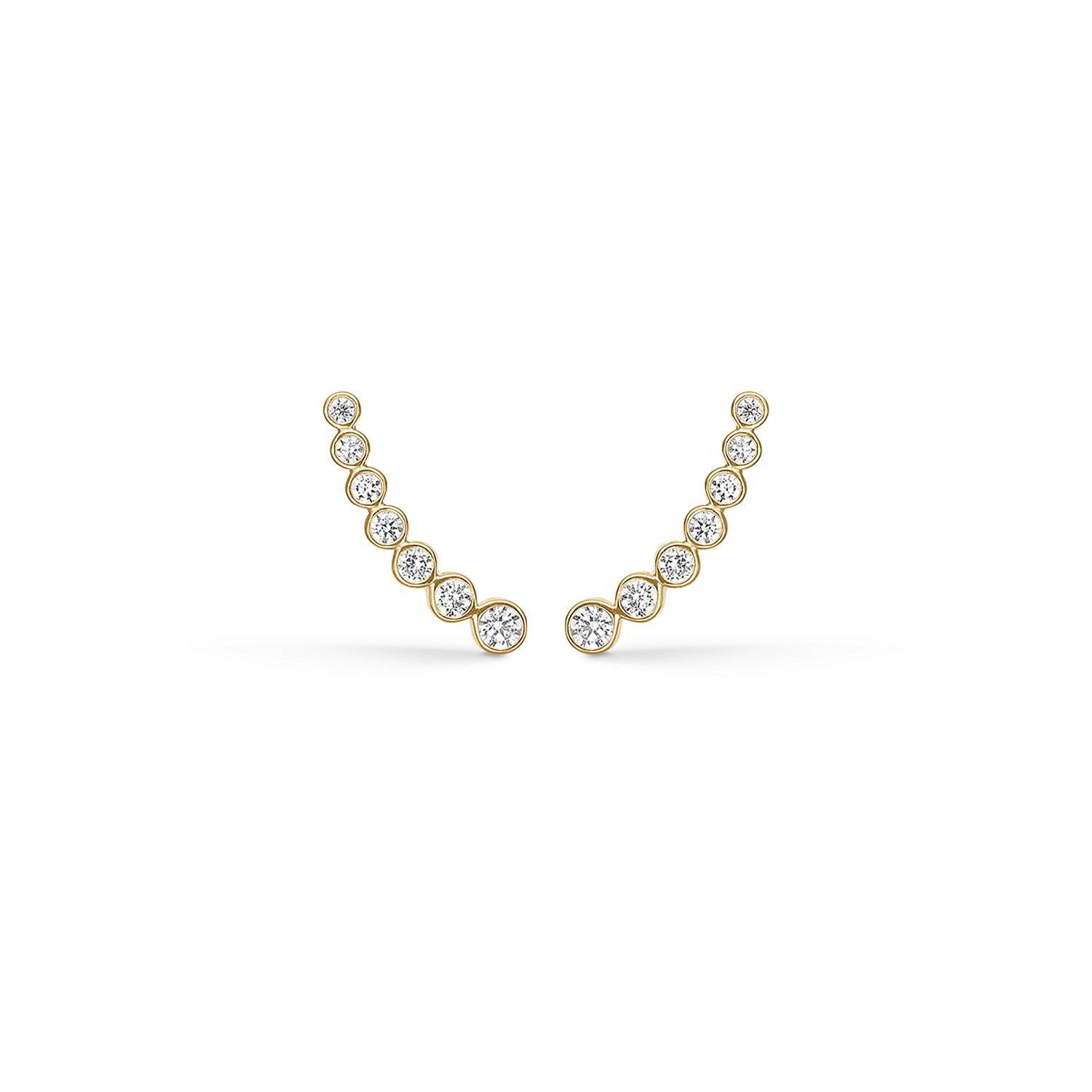 8 kt. guld ørestikker bue med 7 syntetiske cubic zirconia i rørfatning. Mål:13,03 x 1,25 mm.