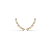8 kt. guld ørestikker bue med 7 syntetiske cubic zirconia i rørfatning. Mål:13,03 x 1,25 mm.