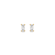 8 kt. guld ørestikker aflang firkant med 1 syntetisk cubic zirconia.
