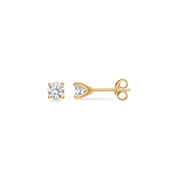 8 kt. guld ørestikker 4,0 mm. med syntetisk cubic zirconia i 4 grabber.