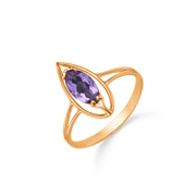 8 kt. guld ring øje med ametyst.