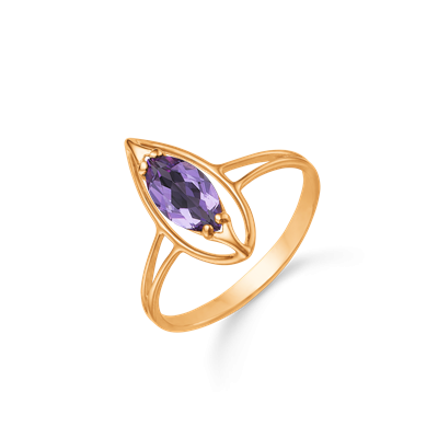 8 kt. guld ring øje med ametyst.