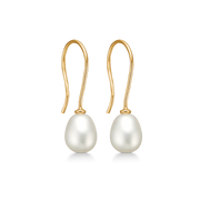 8 kt. guld ørehænger med perle.