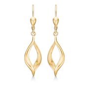 8 kt. guld ørehænger dråbe drejet med hul