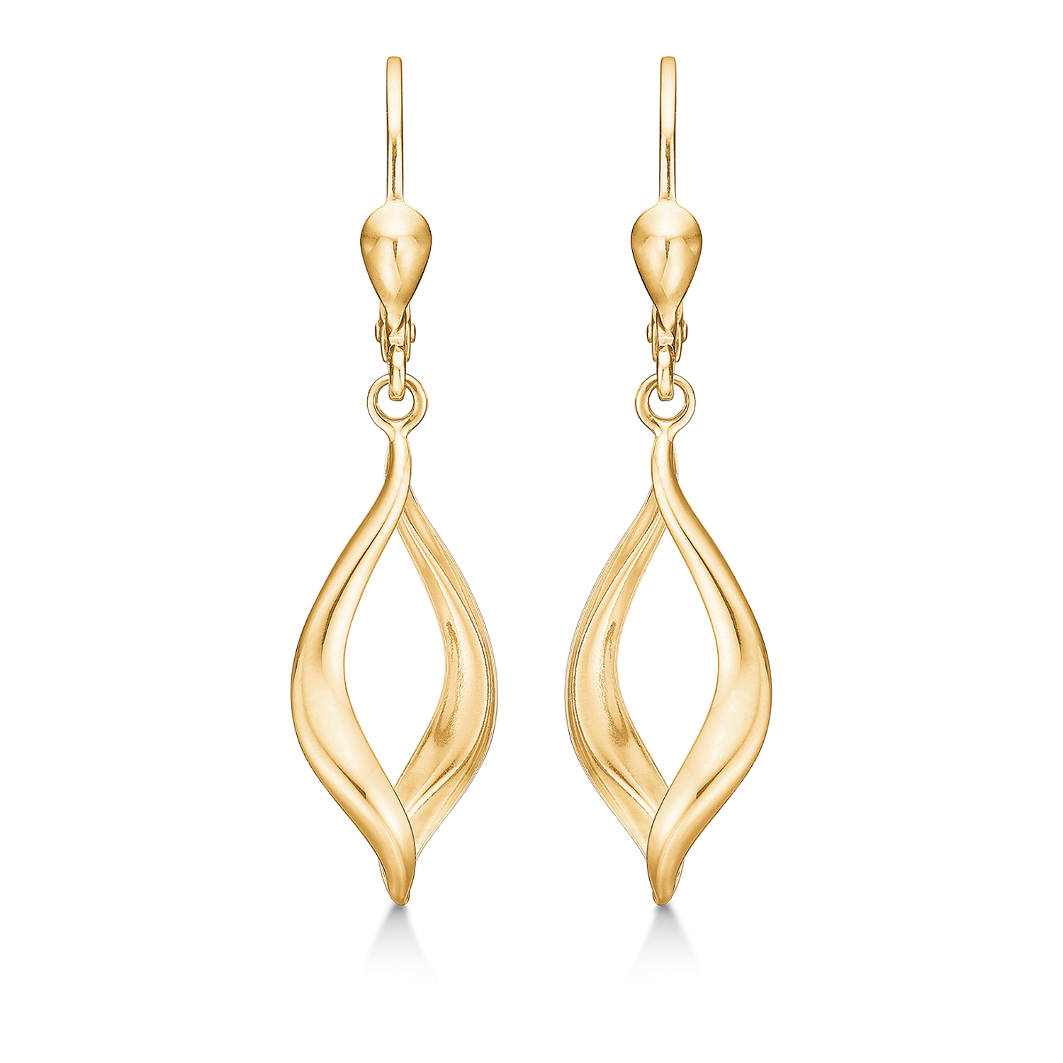 8 kt. guld ørehænger dråbe drejet med hul