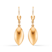 8 kt. guld ørehænger med blankt flad dråbe.