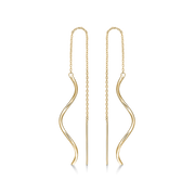 8 kt. guld ørehænger rør på kæde.