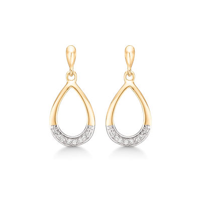 Øresmykker i 8 karat guld med zirconia 63205038