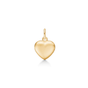 8 kt. guld vedhæng hjerte mat på den ene side og blank på den anden side. Mål: 8,5 x 8 mm.