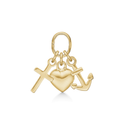 8 kt. guld vedhæng tro, håb og kærlighed. Mål: 5 x 7 mm.