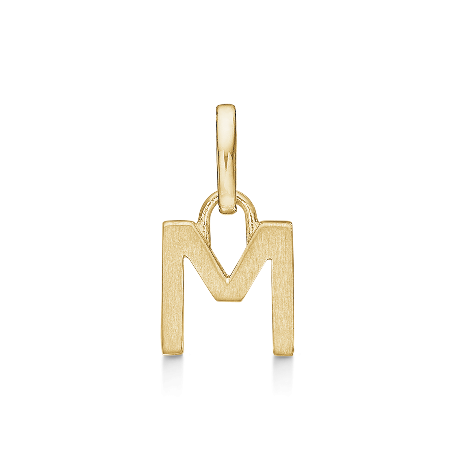 8 kt. guld vedhæng bogstav M. Mål: 7 x 6.7 x 3.3 mm.