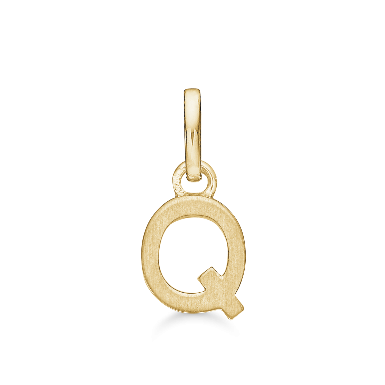 8 kt. guld vedhæng bogstav Q. Mål: 7 x 6.2 x 3.3 mm.